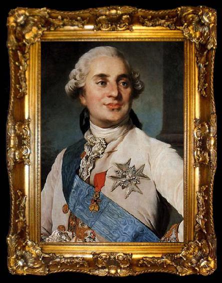 framed  Joseph-Siffred  Duplessis Portrait of Louis XVI of France, ta009-2
